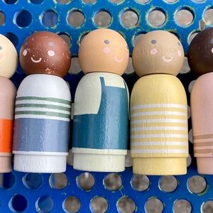 Hearth & Hand With Magnolia Wood Peg People Doll Figurines Toys 5 Pieces Target